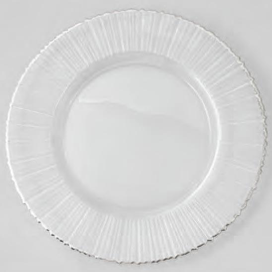 Rental store for CHARGER PLATE, GLASS WITH SILVER RIM in Palatine IL